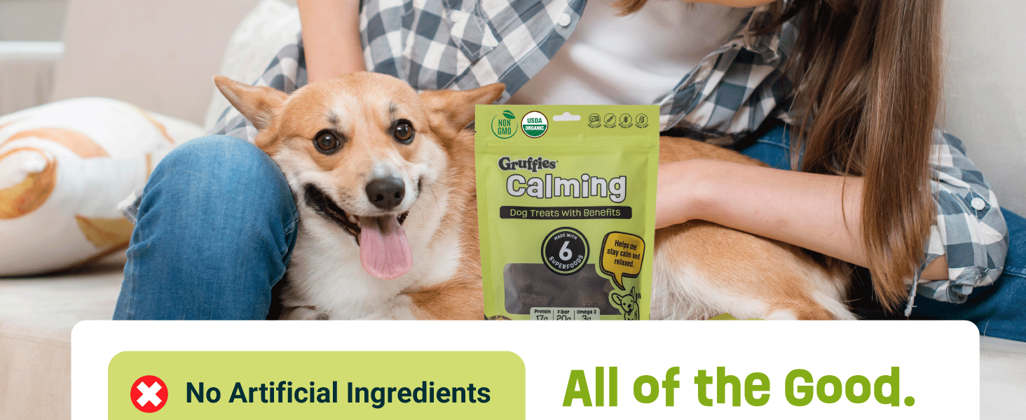 Gruffies, Calming, Dog Treats, Omega, Fiber, Protein