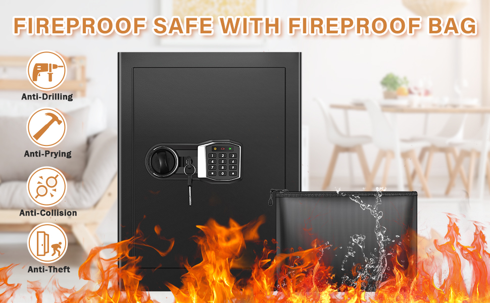 2.8 Cub Home Safe Fireproof Waterproof, Large Fireproof