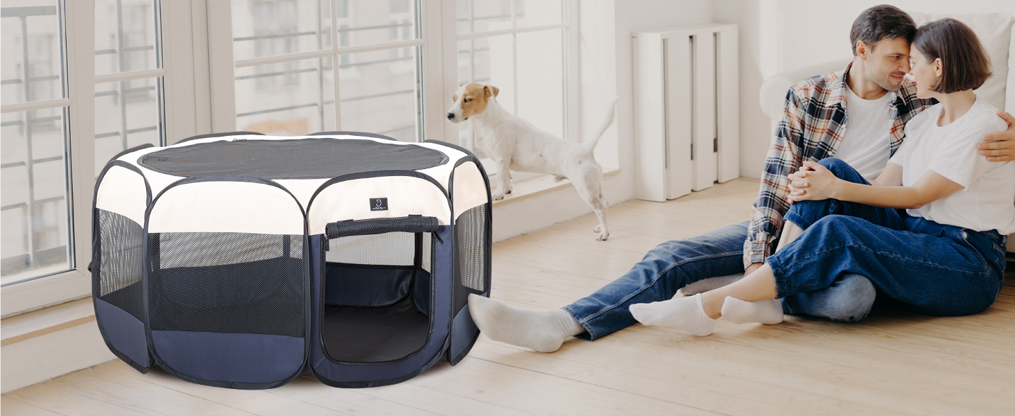 A 4 Pet Dog Playpen for Large Dogs, Portable Pet Playpen, Dog Pen