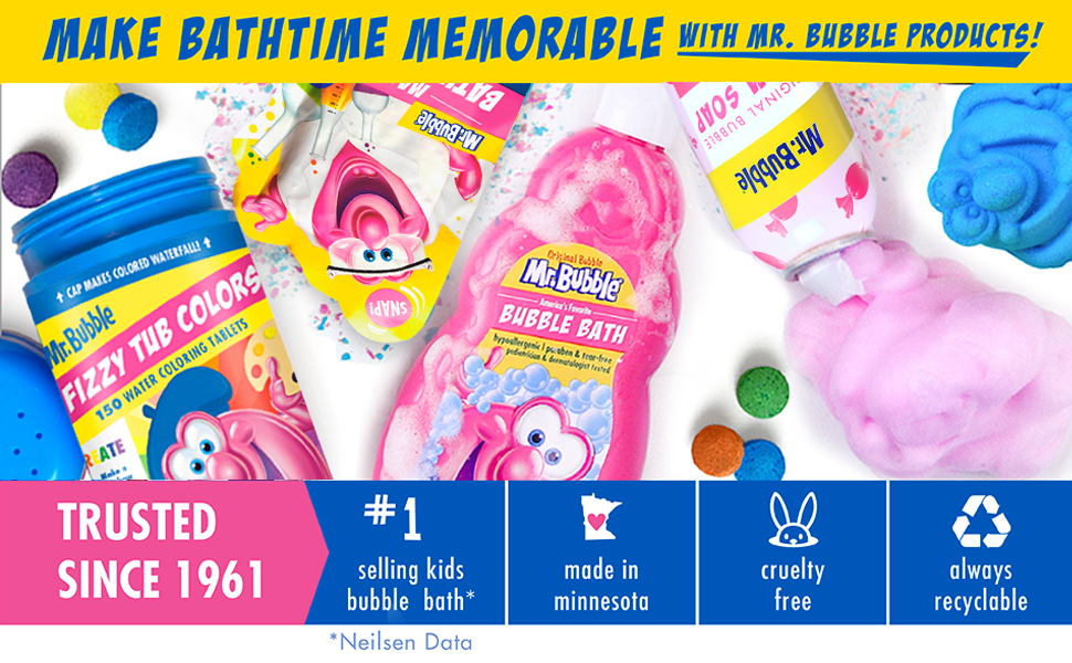 Mr. Bubble Bubbling Bath Bomb, Original Bubblegum Scent, 60