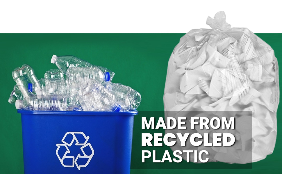 200x 90L Clear Heavy Duty XL Bin Bags Refuse Sacks 15kg Capacity