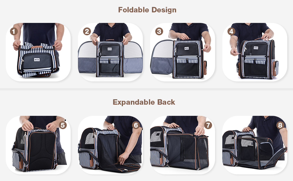 Lekesky Large Cat Backpack Carrier fit up to 10Kg,Expandable Dog