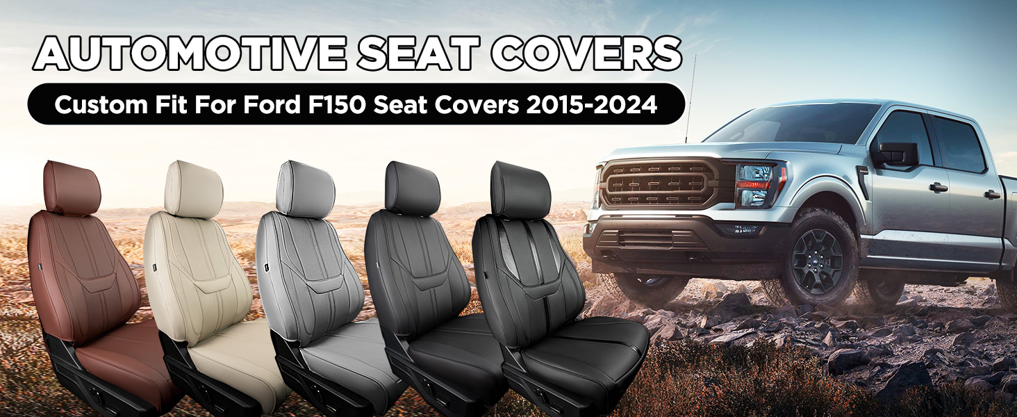 Super Cover for Ford F150 Seat Covers, Full Covered for 20152024 Waterproof Leather
