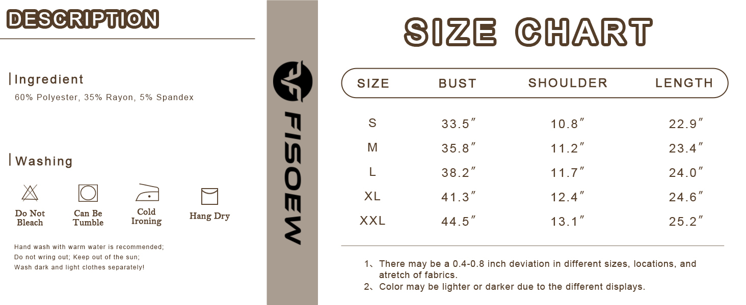 Fisoew Womens' Crewneck Sleeveless Summer Casual Loose Fit Basic Shirts