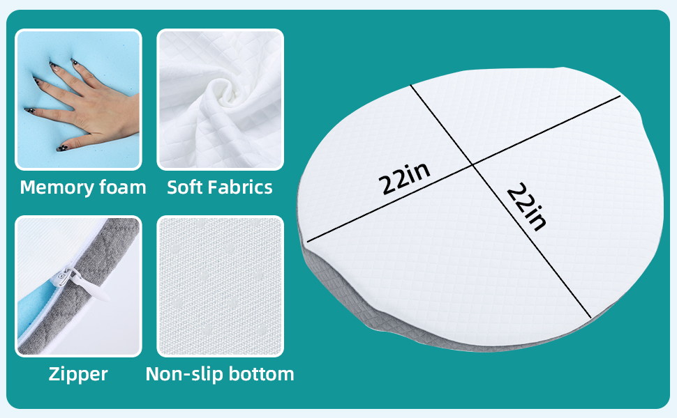 ROYALAY Lumbar Support Pillow for Bed, Memory Foam Waist