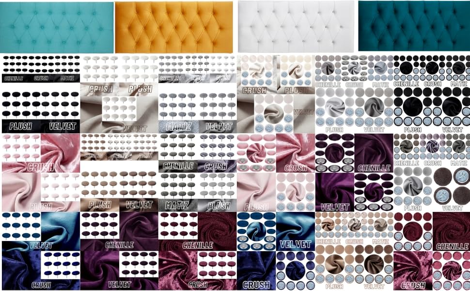 Velvet Covered Hoop Back Buttons Upholstery Fabric for Headboards Sofas