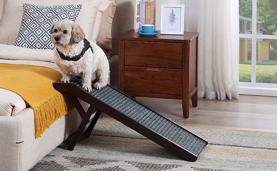 unipaws Foldable Wooden Pet Ramp with Adjustable Height