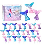 Mermaid Tail Lollipops - 24 Suckers Individually Wrapped - Great for Mermaid Party Favors - Goodi...