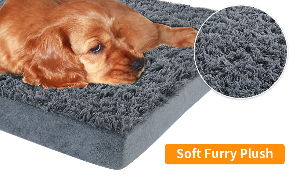 HOMBYS Waterproof Dog Bed Cover Washable with Elastic Closure, Soft Plush Furry Pet