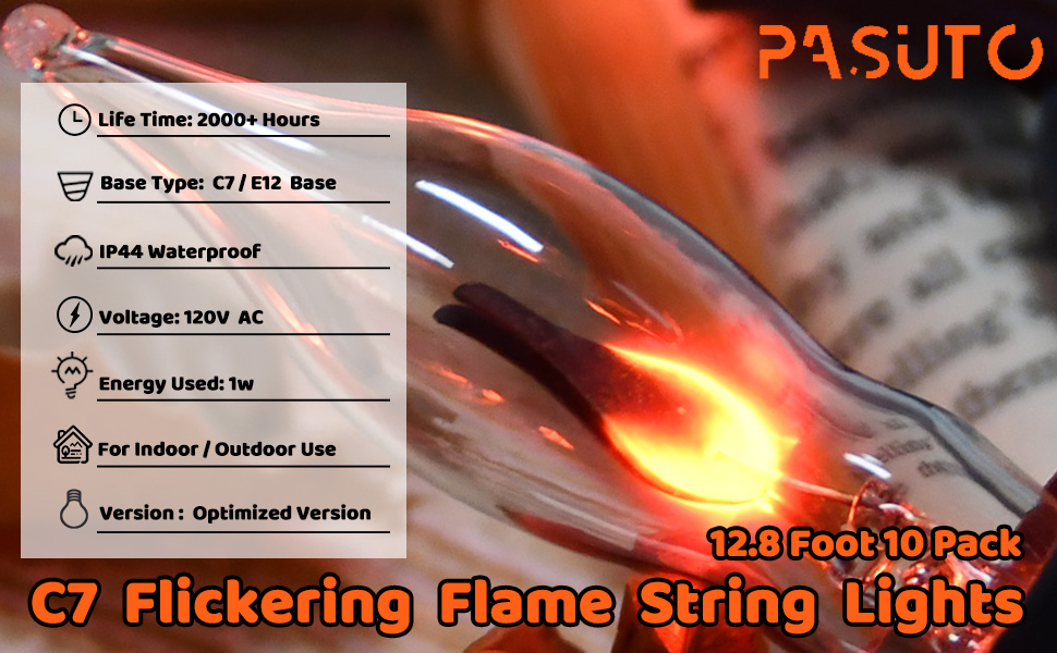 flickering flame string lights