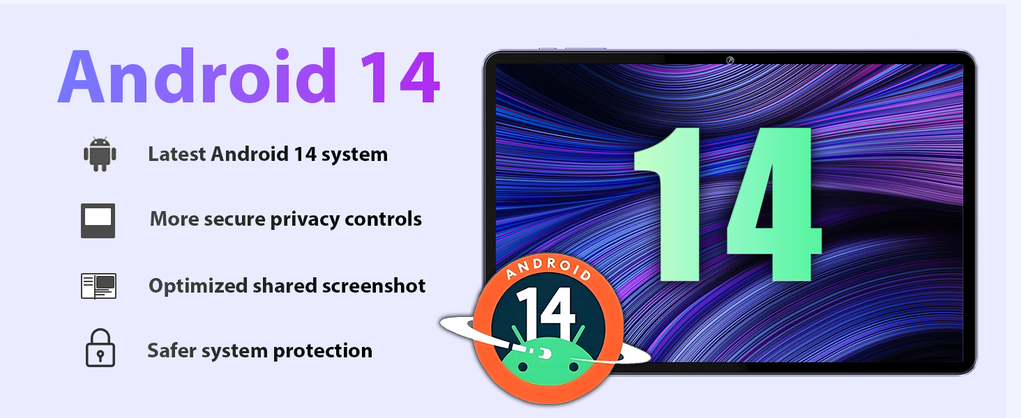 OUKITEL OT11 Tablet 11 Inch Android 14 Tablet, 16GB+128GB (TF 1TB), 8000mAh Battery,Dual SIM 4G LTE