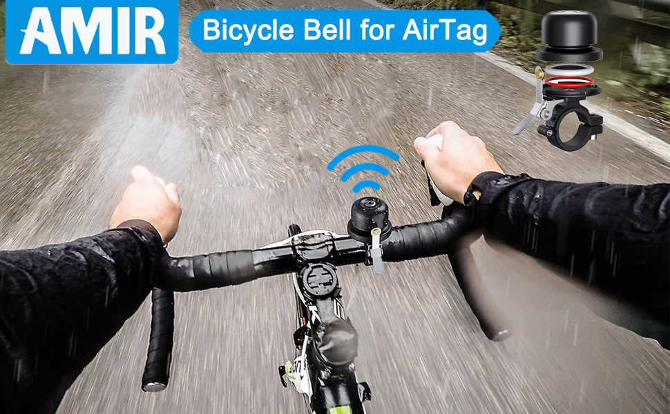 AMIR Bicycle Bell for Apple AirTag Hides Air Tag Under Bike Bell AntiTheft