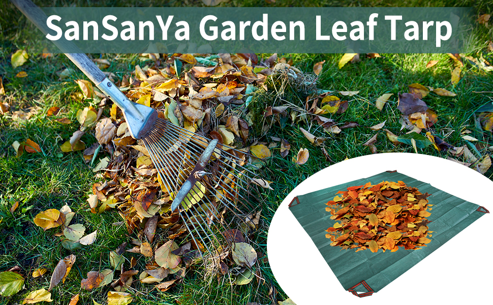 SanSanYa Garden Waste Yard Tarp with 4 Handles 7x7FT Yard Garden