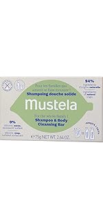 Mustela Shampoo Sólido Corpo E Cabelo 75G - Sabonete E Shampoo 2 Em 1 - Vegano Sem Fragrância E Com 94% De Ingredientes De Origem Natural - Para Bebês Crianças E Adultos