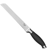 Tala Bread Knife with soft grip handle, 20cm, Serrated and Tapered Manganese Steel Infused Blade,...