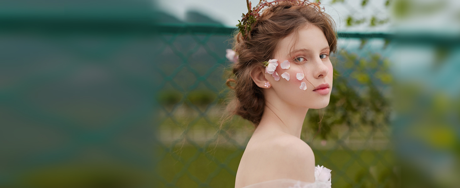 Flower Shaped Opal Hypoallergenic Stud Earrings Dangle Drop Earrings Women Girls Gemstone Earrings