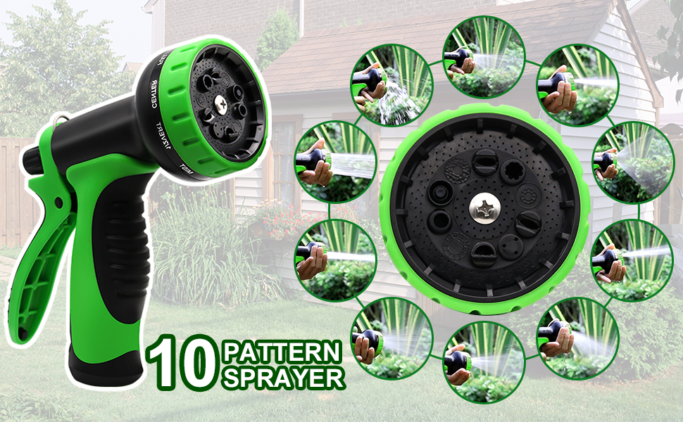 50ft Expandable Garden Hose with 10 Functions Nozzle, 2023