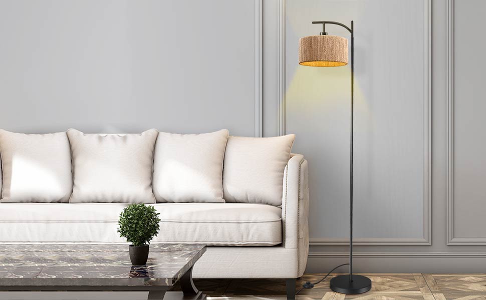 rattan floor lamp
