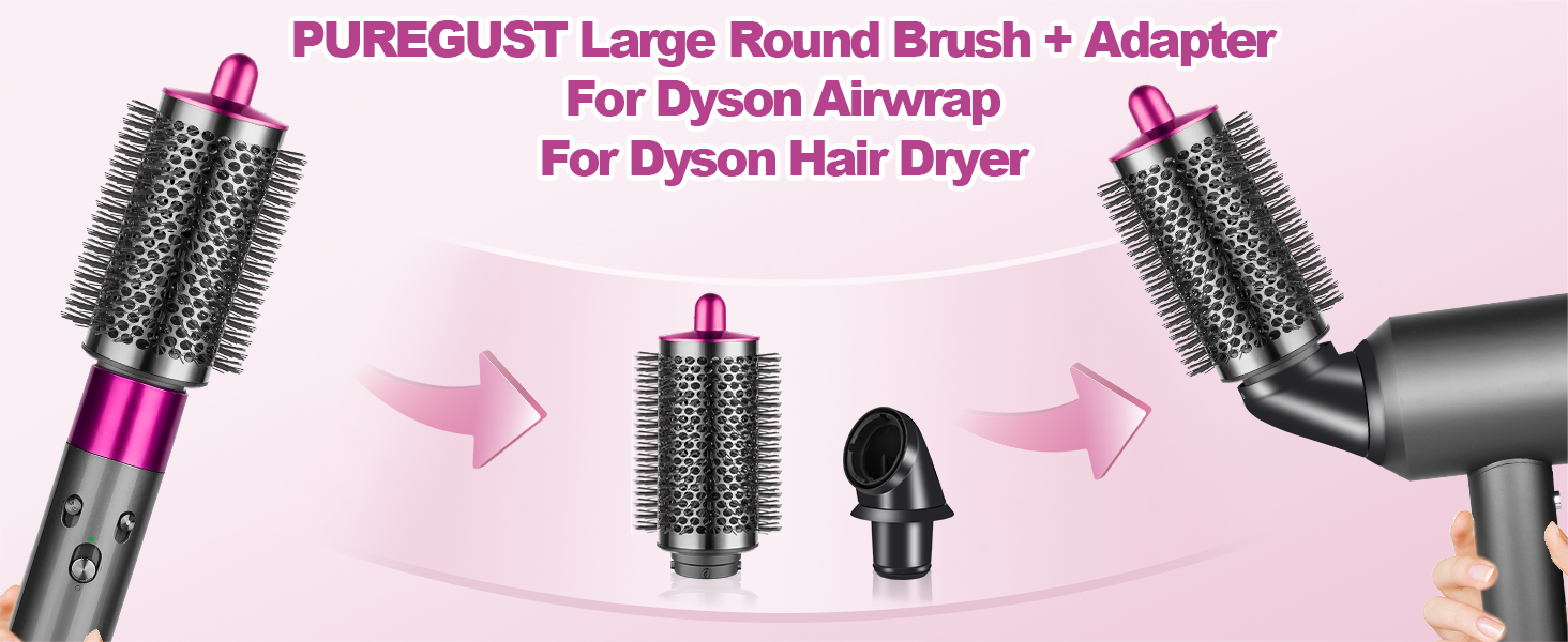 Large Round Brush Attachment for Dyson Hair Dryer