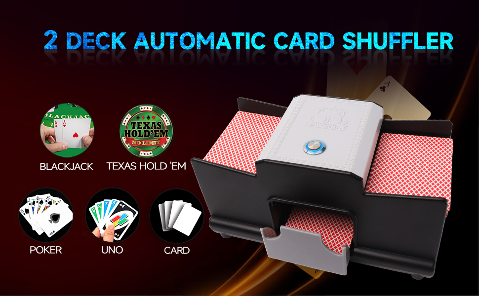 GSE Games & Sports Expert 2Deck Casino Automatic Card Shuffler, AC/DCPower