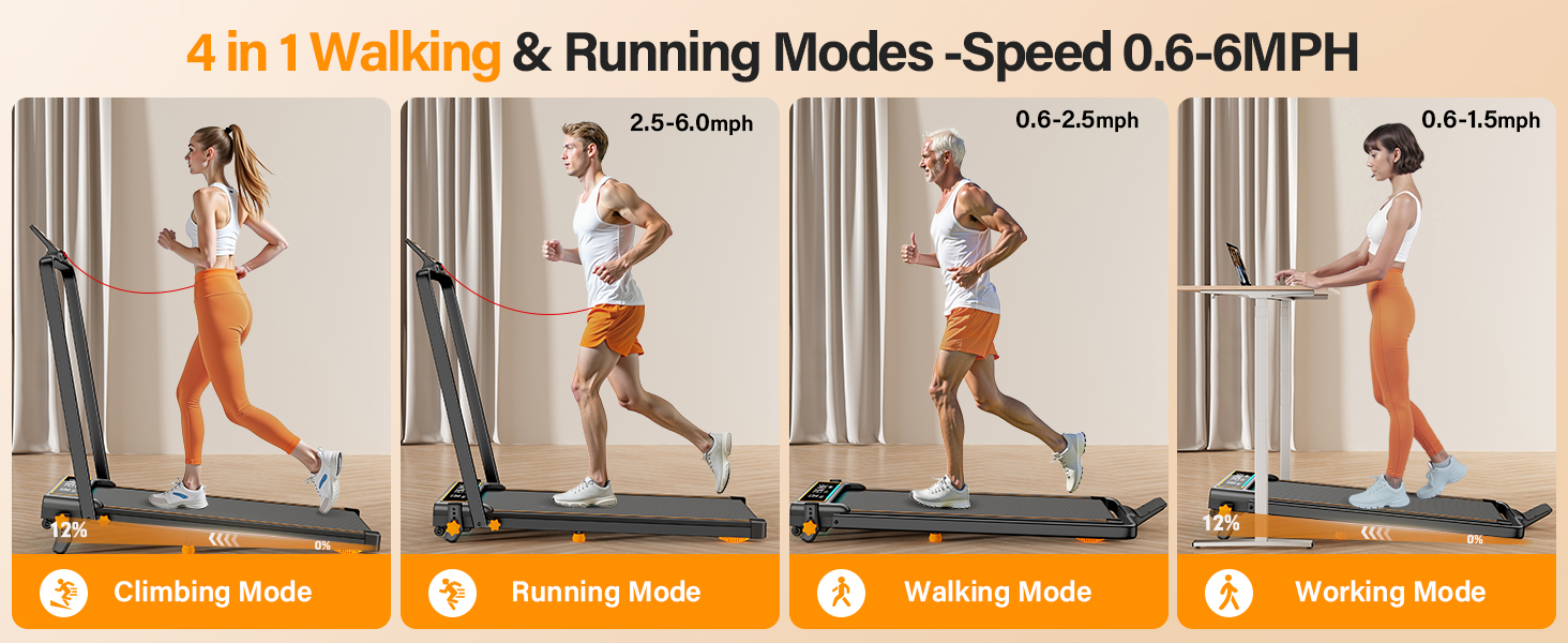 walking pad with incline handle bar treadmill for home