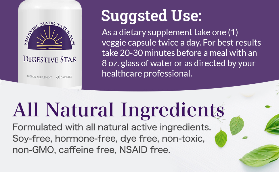 Midwife Made Naturals Digestive Star from All Natural
