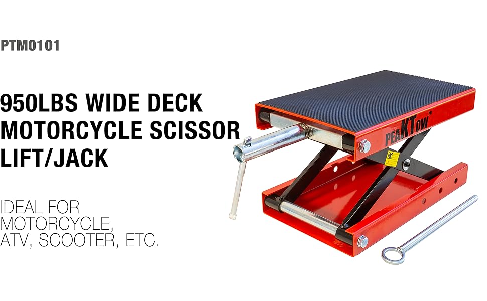 PEAKTOW PTM0101 Heavy Duty 950 LB Wide Deck ATV Motorcycle Bike Scooter