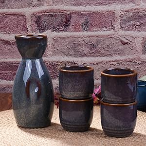 Amazon.com | Japanese Sake Set Ceramic Sake Pot and Sake