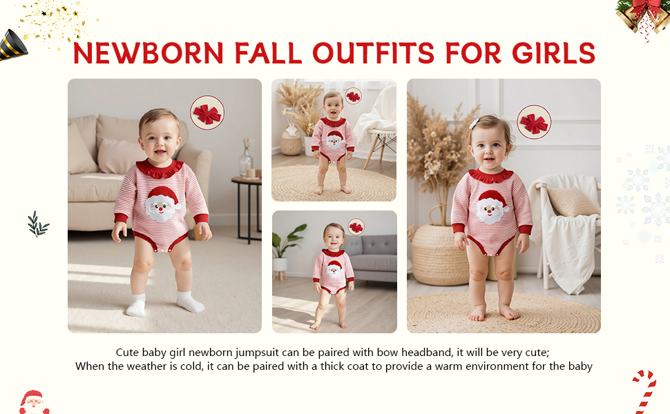 Newborn Girl Christmas Romper