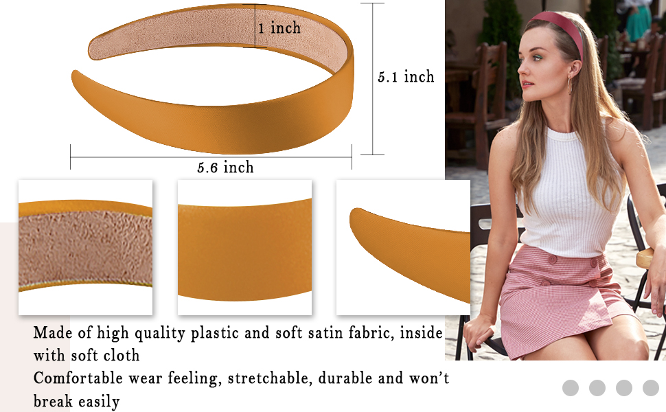 Size detail of the plain headbands