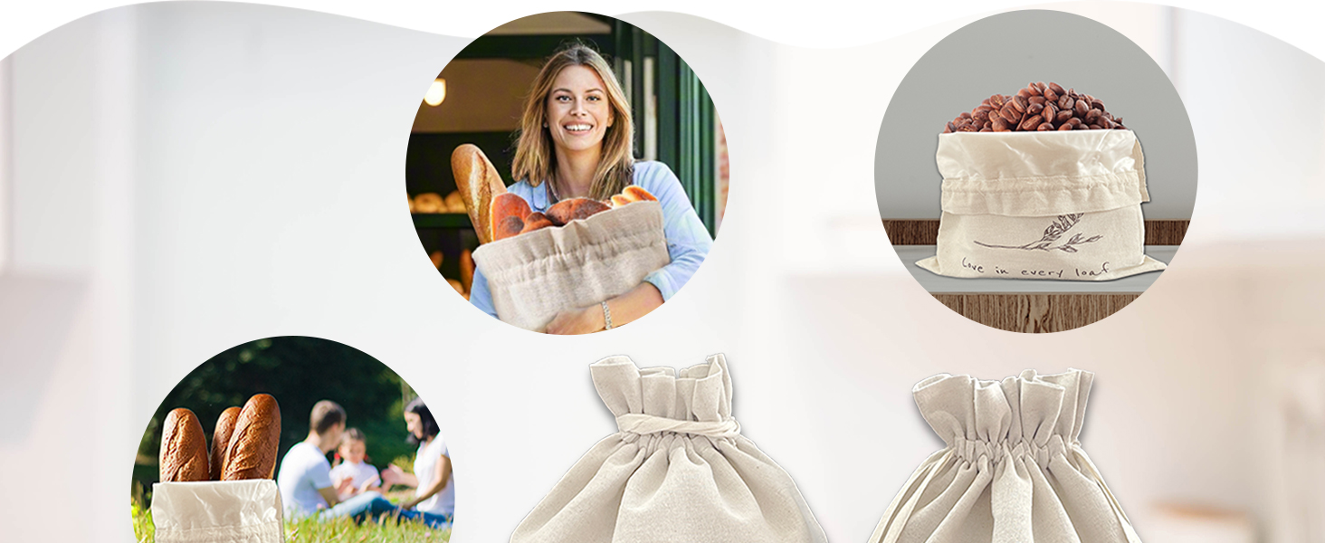 Cacolor Reusable Bread bags for homemade bread 2 pack sourdough bread bags