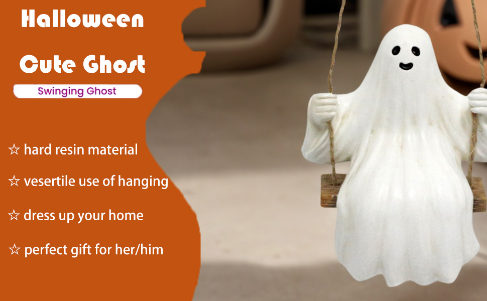 Cute Halloween Decorations, Hanging Swing Ghost Statue