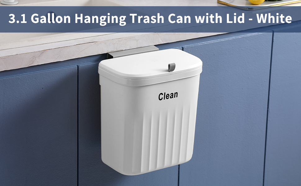 hanging trash can with lid