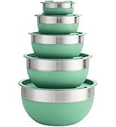 Conjunto de 10 tigelas revestidas de aço inoxidável e silicone Tramontina (verde menta)