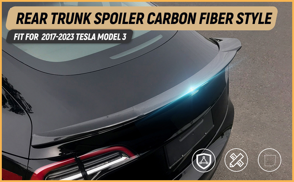Spoiler Wing for 2017-2023 Tesla Model 3 Rear Trunk Lid Wing Spoiler