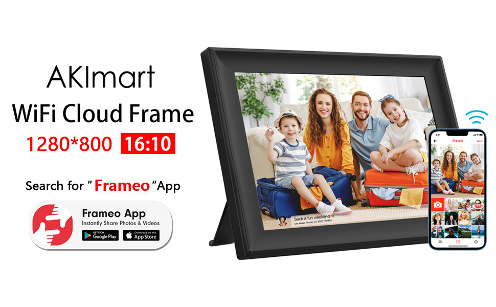 32GB FRAMEO 10.1 Inch Smart WiFi Digital Photo Frame