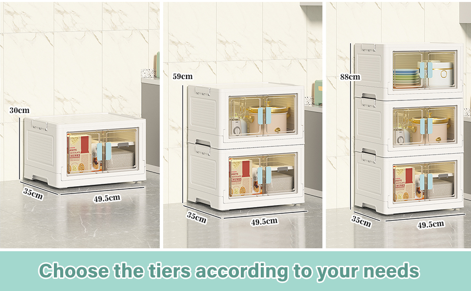 BTGGG 3 Pack*2 Foldable Storage Boxes Large 50L*6 Stackable Collapsible Clear Storage Boxes