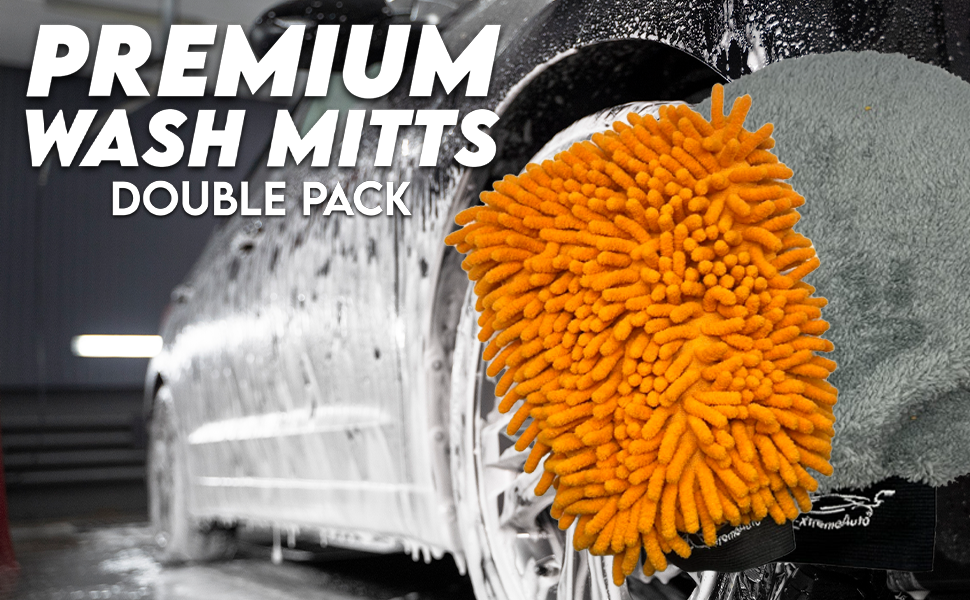 Xtremeauto Premium Car Wash Mitt Double Pack Professional Car