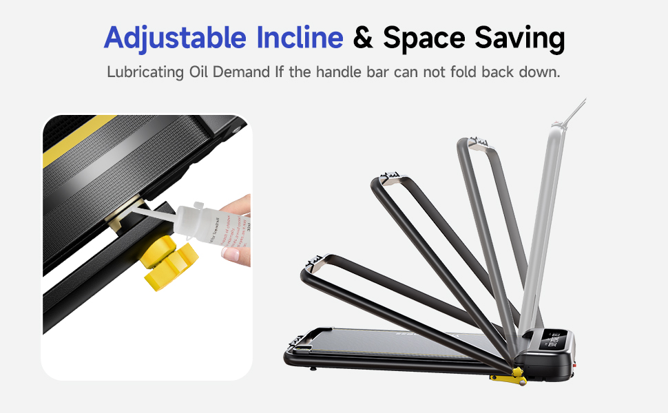 YPOO Folding Walking Pad, Incline Treadmill with Handle