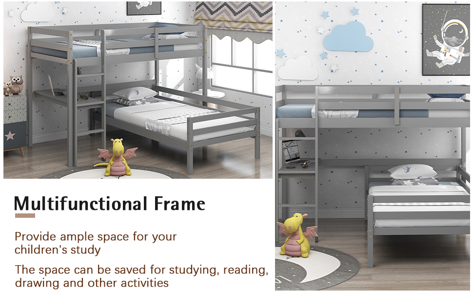 bunk bed with desk