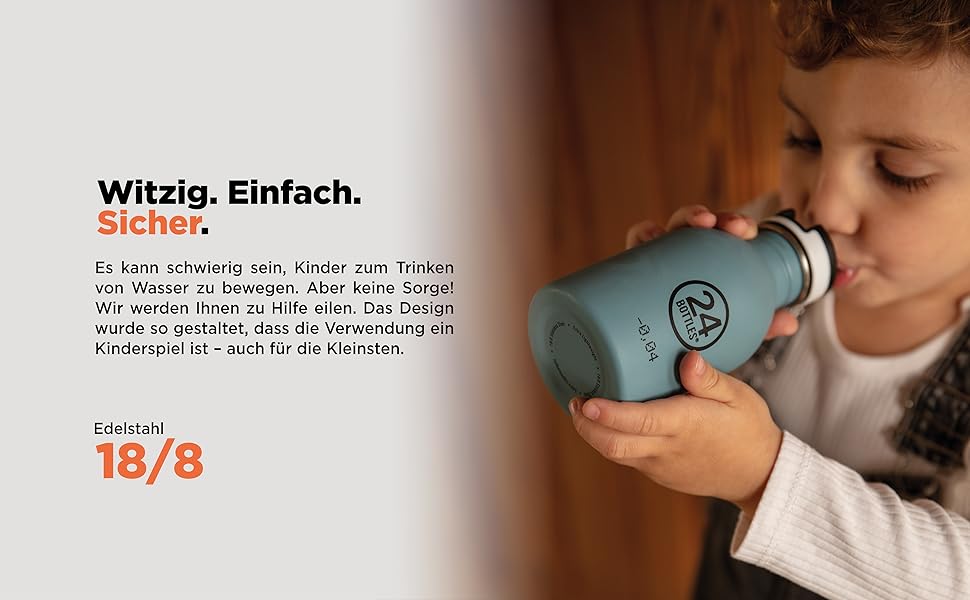 24Bottles Kids - Trinkflasche Kinder mit Strohhalm 250 ml