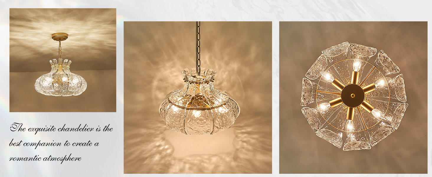 Modern Gold Glass Chandelier