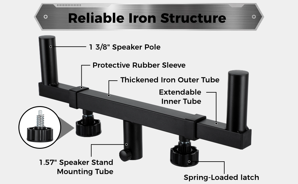 Dual Speaker Mounts, Speaker Pole Mount Bars, Speaker