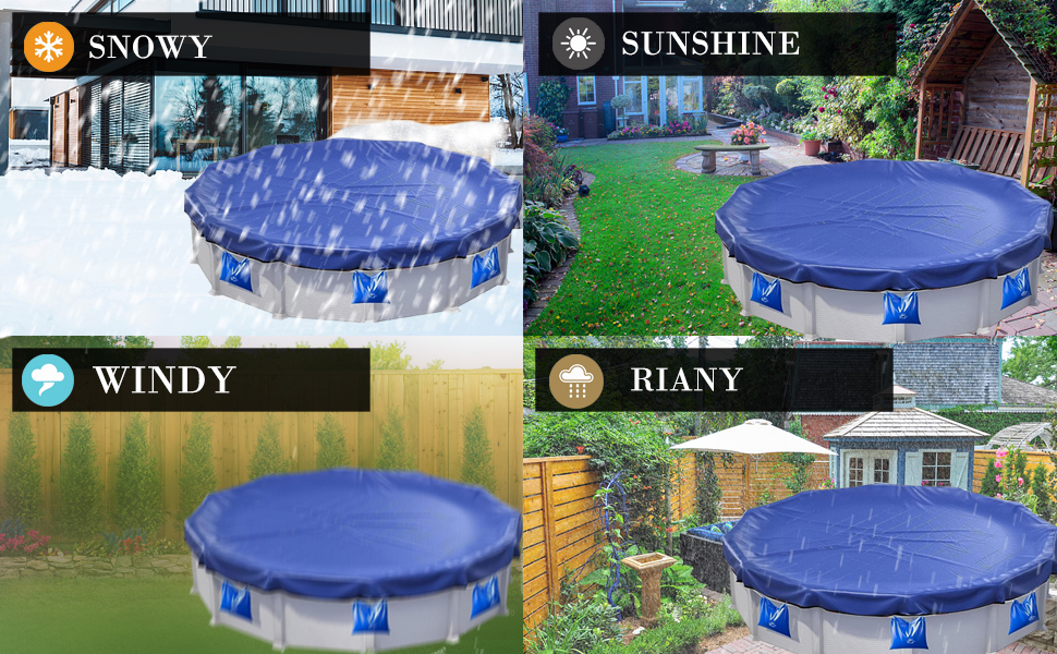 8PCS Pool Cover Water Bags, GEDEGOOK Swimming Pool Cover Hanging Bag