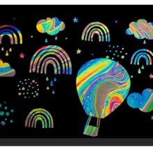 10-Sheets Rainbow Scratch Paper with 1-Wooden Styluses