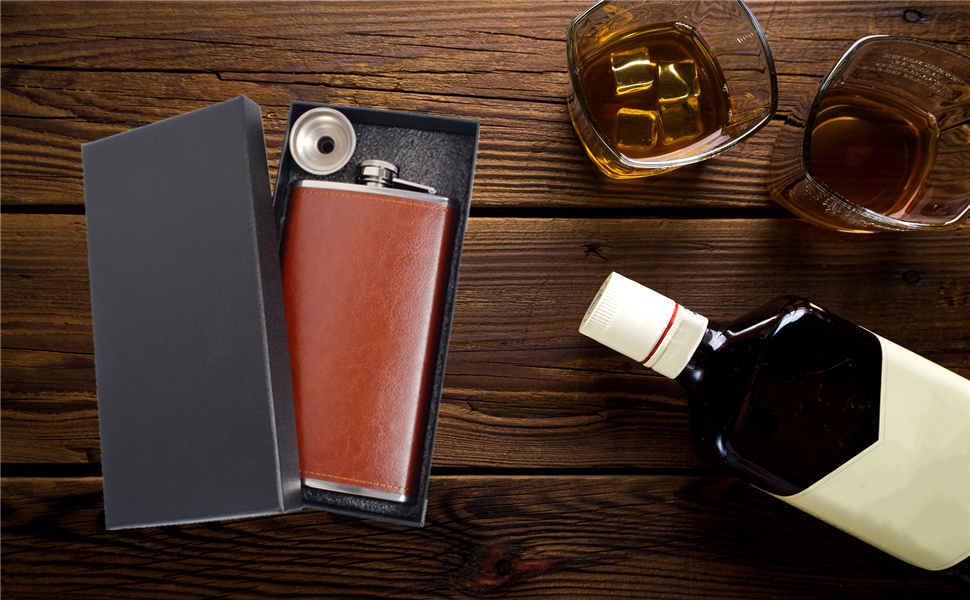 Joy Depot Hip Flasks for Men 12oz with Funnel Stainless Steel Pocket Hip Flask Alcohol Flask for