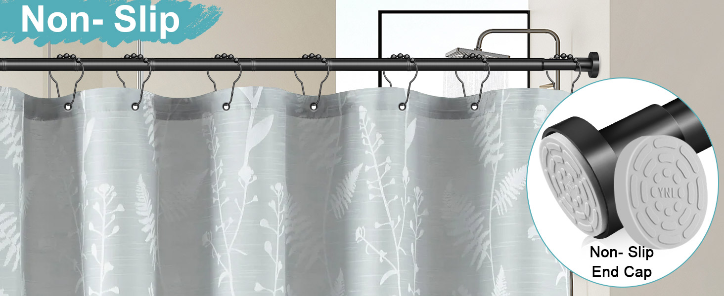 black shower curtain rod