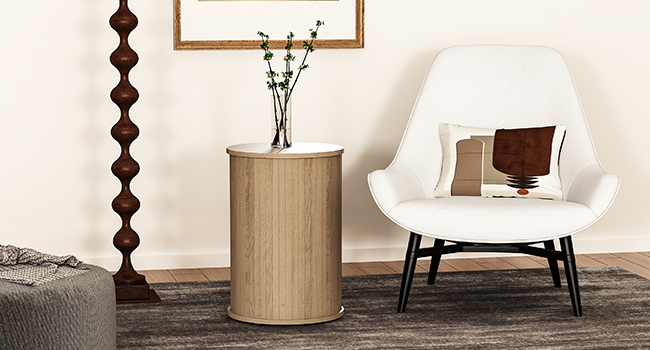This reasonably sized wooden side table provides functional style for your everyday needs