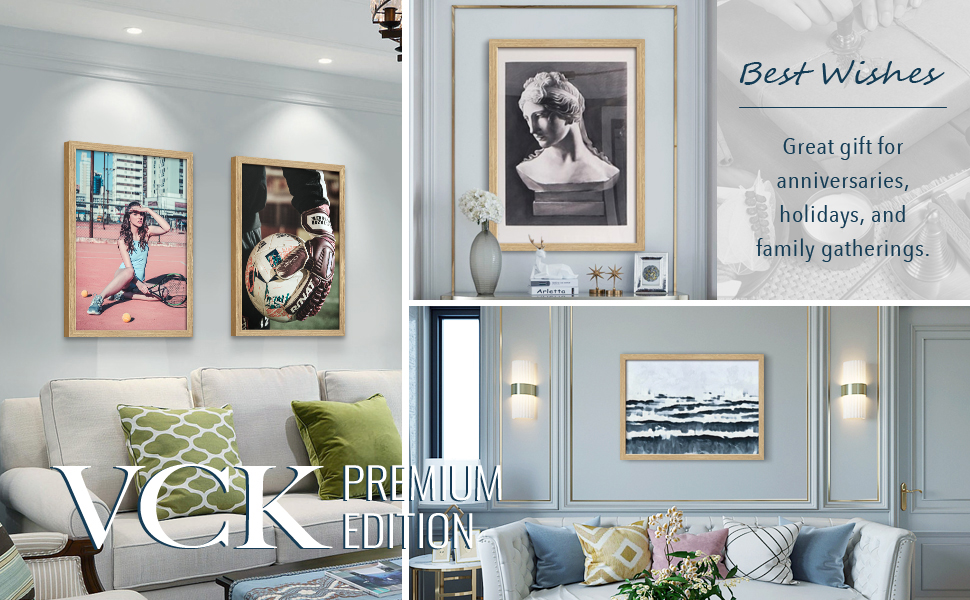 VCK 20x28 Poster Frame Set of 3 Oak, Natural Solid Wood