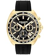 Coach Charter Men's Quartz Chronograph Watch, Silicone Strap, Water-Resistant up to 3ATM – Sporty...